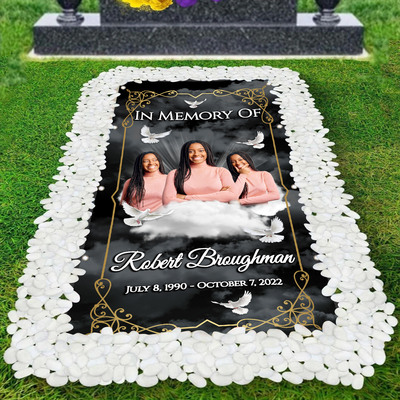 Personalized Memorial Grave Blanket, Custom Memorial Grave Blanket : in memory of