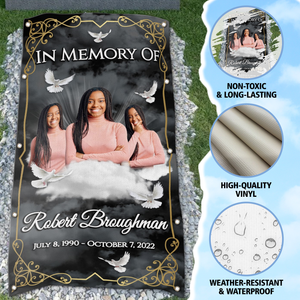 Personalized Memorial Grave Blanket, Custom Memorial Grave Blanket : in memory of