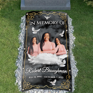 Personalized Memorial Grave Blanket, Custom Memorial Grave Blanket : in memory of