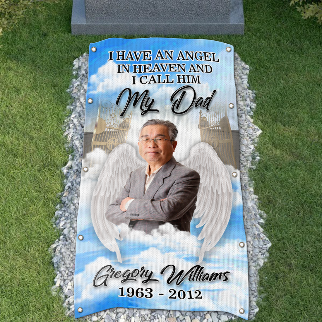 On Your First Heavenly Birthday Dad Grave Card Memorial 