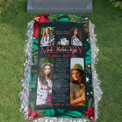 Custom Memorial Grave Blanket on Christmas : in loving memory, i never left you