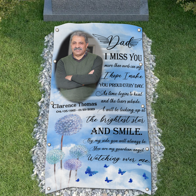 Custom Memorial Grave Blanket Outdoor : Dad, I miss you more than words can say
