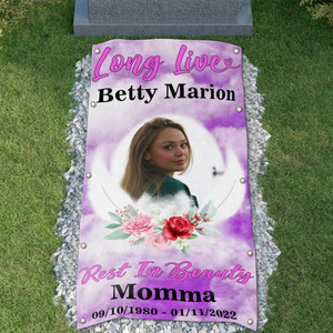 Custom Memorial Grave Blanket : Long Live, Rest in beauty