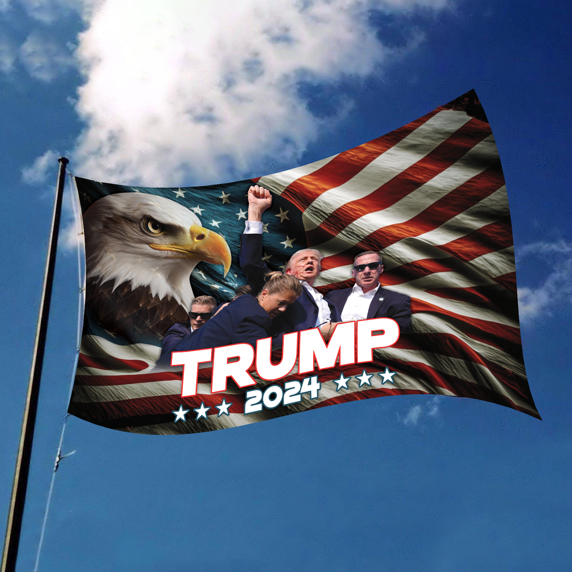 Support Trump 2024 Flag Double-side Printed, Trump 45 47 flag, 2024 Trump Flag