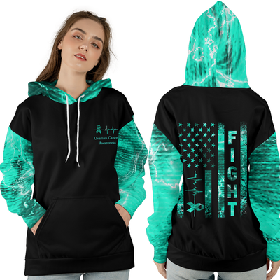 Ovarian Cancer Warrior Hoodie 3D For Women For Men : Fight