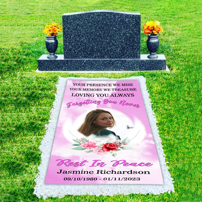 Custom Memorial Grave Blanket : Rest in Peace