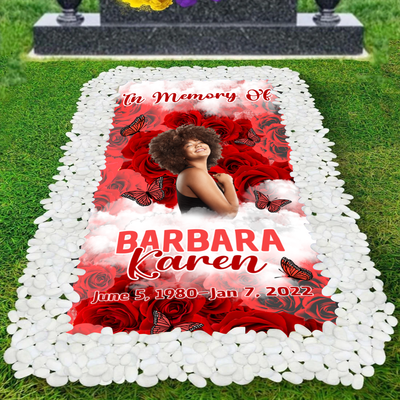 Custom Memorial Grave Blanket : in memory of 08