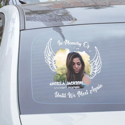 Custom In Loving Memory Sticker Personal Memory Decal Car : In Memory of, Until We Meet Again