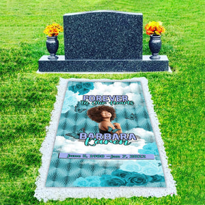 Custom Memorial Grave Blanket : Forever in our Hearts