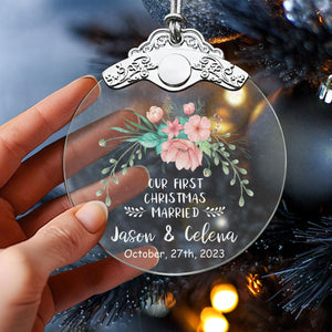 First Christmas Married Glass Ornaments: Elegant Holiday Keepsakes for Newlyweds 2024 - A44