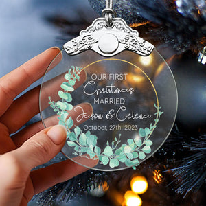 First Christmas Married Glass Ornaments: Elegant Holiday Keepsakes for Newlyweds 2024 - A42