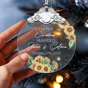 First Christmas Married Glass Ornaments: Elegant Holiday Keepsakes for Newlyweds 2024 - A41