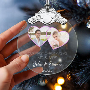 First Christmas Married Glass Ornaments: Elegant Holiday Keepsakes for Newlyweds 2024 - A45