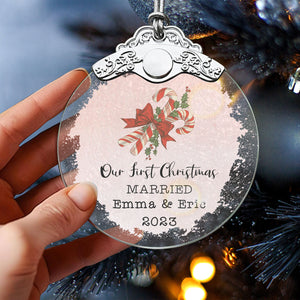 First Christmas Married Glass Ornaments: Elegant Holiday Keepsakes for Newlyweds 2024 - A35