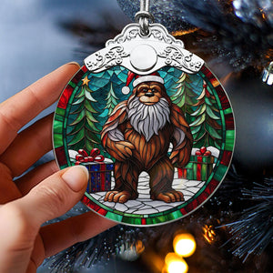 Bigfoot Stained Glass Christmas Glass Ornament, Elegant Holiday Décor for Your Tree, Glass Ornament christmas 2024