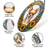 Chihuahua Stained Glass Suncatcher, Chihuahua Sunflower Suncatcher for Windows Stained Glass