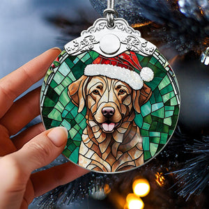 Christmas Dog Stained Glass Ornament | Unique Holiday Gift for Dog Lovers | Chesapeake Bay Retriever