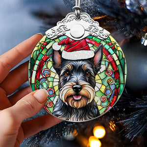 Christmas Dog Stained Glass Ornament | Unique Holiday Gift for Dog Lovers | Scottish Terrier