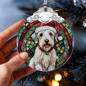 Christmas Dog Stained Glass Ornament | Unique Holiday Gift for Dog Lovers | Sealyham Terrier