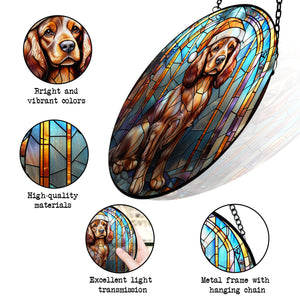 Christmas Dog Stained Glass Suncatcher | Unique Holiday Gift for Dog Lovers | Cocker Spaniel