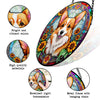 Corgi Stained Glass Suncatcher, Corgi Sunflower Suncatcher for Windows Stained Glass