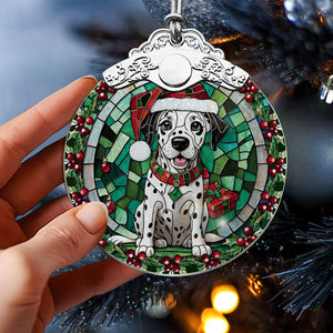 Christmas Dog Stained Glass Ornament | Unique Holiday Gift for Dog Lovers | Dalmatian