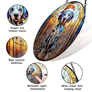 Christmas Dog Stained Glass Suncatcher | Unique Holiday Gift for Dog Lovers | Dalmatian