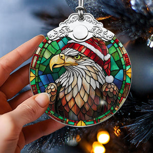 Eagle Stained Glass Christmas Glass Ornament, Elegant Holiday Décor for Your Tree, Glass Ornament christmas 2024