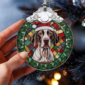 Christmas Dog Stained Glass Ornament | Unique Holiday Gift for Dog Lovers | English Pointer 2