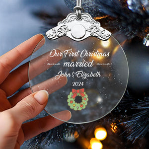 First Christmas Married Glass Ornaments: Elegant Holiday Keepsakes for Newlyweds 2024 - A13