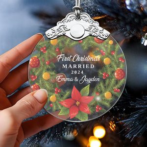 First Christmas Married Glass Ornaments: Elegant Holiday Keepsakes for Newlyweds 2024 - A11