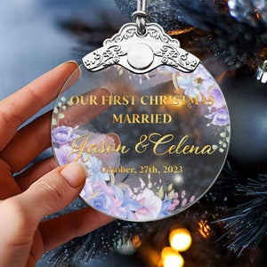 First Christmas Married Glass Ornaments: Elegant Holiday Keepsakes for Newlyweds 2024 - A02