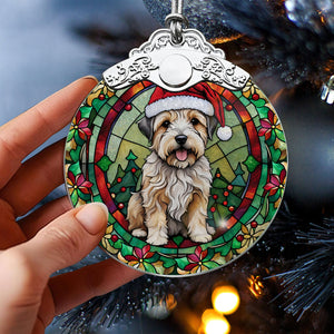 Christmas Dog Stained Glass Ornament | Unique Holiday Gift for Dog Lovers | Glen of Imaal Terrier