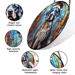 Christmas Dog Stained Glass Suncatcher | Unique Holiday Gift for Dog Lovers | Great Dane