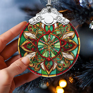 Hippie Stained Glass Christmas Glass Ornament, Elegant Holiday Décor for Your Tree, Glass Ornament christmas 2024