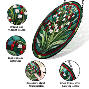 Lily of the valley Stained Glass Suncatcher, Lily of the valley Suncatcher for Windows Stained Glass