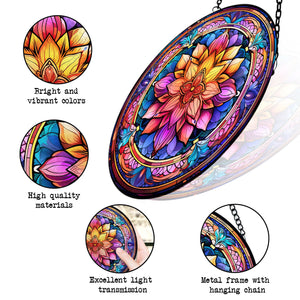 Mandala Stained Glass Suncatcher, Mandala Suncatcher for Windows Stained Glass