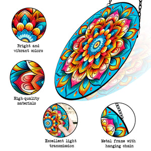 Mandala Stained Glass Suncatcher, Mandala Suncatchers for Windows Stained Glass