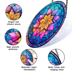 Mandala Stained Glass Suncatcher, Mandala Suncatcher for Windows Stained Glass