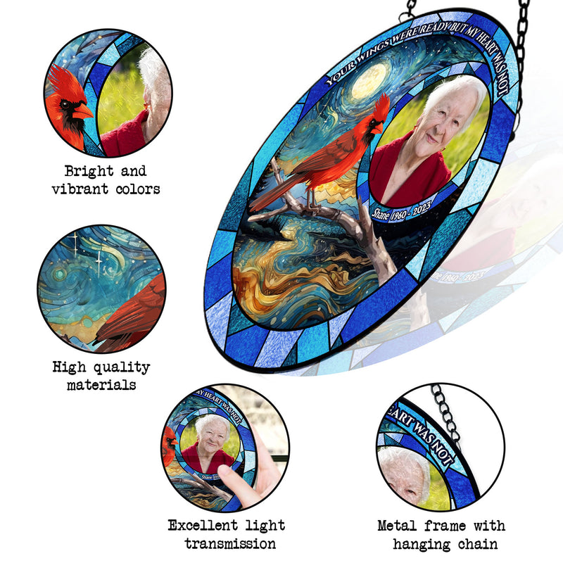 Memorial Stained Glass Suncatcher, Memorial Suncatcher for Windows Stained Glass : your wings were ready