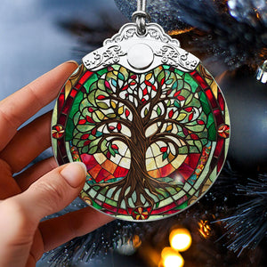 Tree of Life Stained Glass Christmas Glass Ornament, Elegant Holiday Décor for Your Tree, Glass Ornament christmas 2024