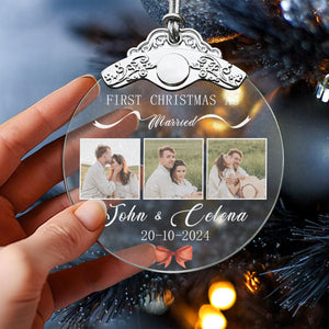 First Christmas Married Glass Ornaments: Elegant Holiday Keepsakes for Newlyweds 2024 - A31