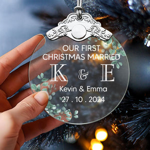 First Christmas Married Glass Ornaments: Elegant Holiday Keepsakes for Newlyweds 2024 - A28