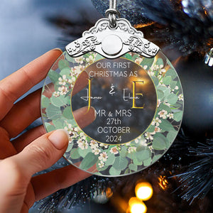 First Christmas Married Glass Ornaments: Elegant Holiday Keepsakes for Newlyweds 2024 - A24