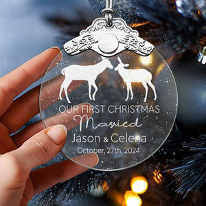 First Christmas Married Glass Ornaments: Elegant Holiday Keepsakes for Newlyweds 2024 - A22