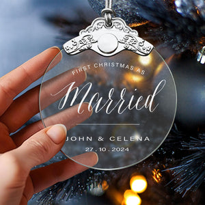 First Christmas Married Glass Ornaments: Elegant Holiday Keepsakes for Newlyweds 2024 - A18