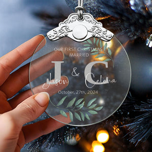 First Christmas Married Glass Ornaments: Elegant Holiday Keepsakes for Newlyweds 2024 - A16