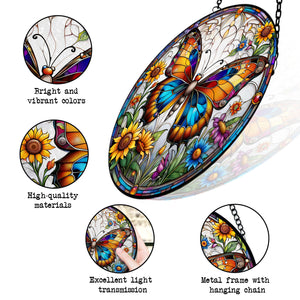 butterfly Stained Glass Suncatcher, butterfly Suncatcher for Windows Stained Glass