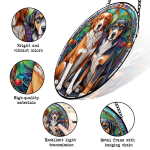 Dogs Stained Glass Suncatcher, Dogs Suncatchers for Windows Stained Glass