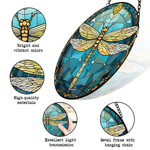 Dragonfly Stained Glass Suncatcher, Dragonfly Suncatchers for Windows Stained Glass